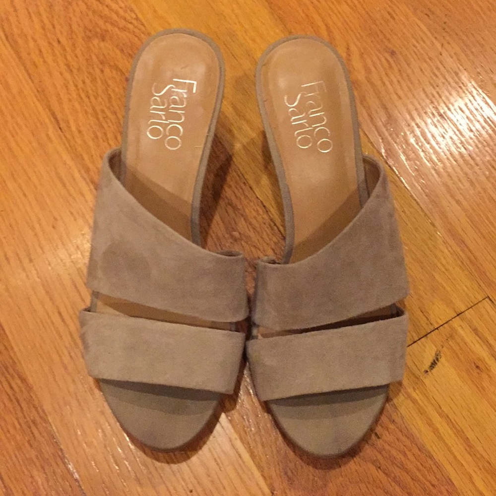 Franco Sarto heel slip on sandals